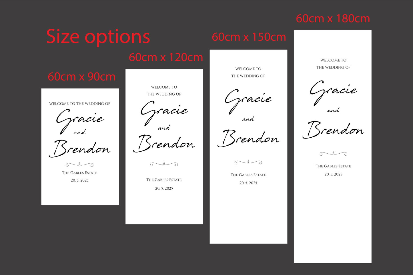 Custom Fabric Wedding Welcome Sign: Cotton Canvas Banner – view 3
