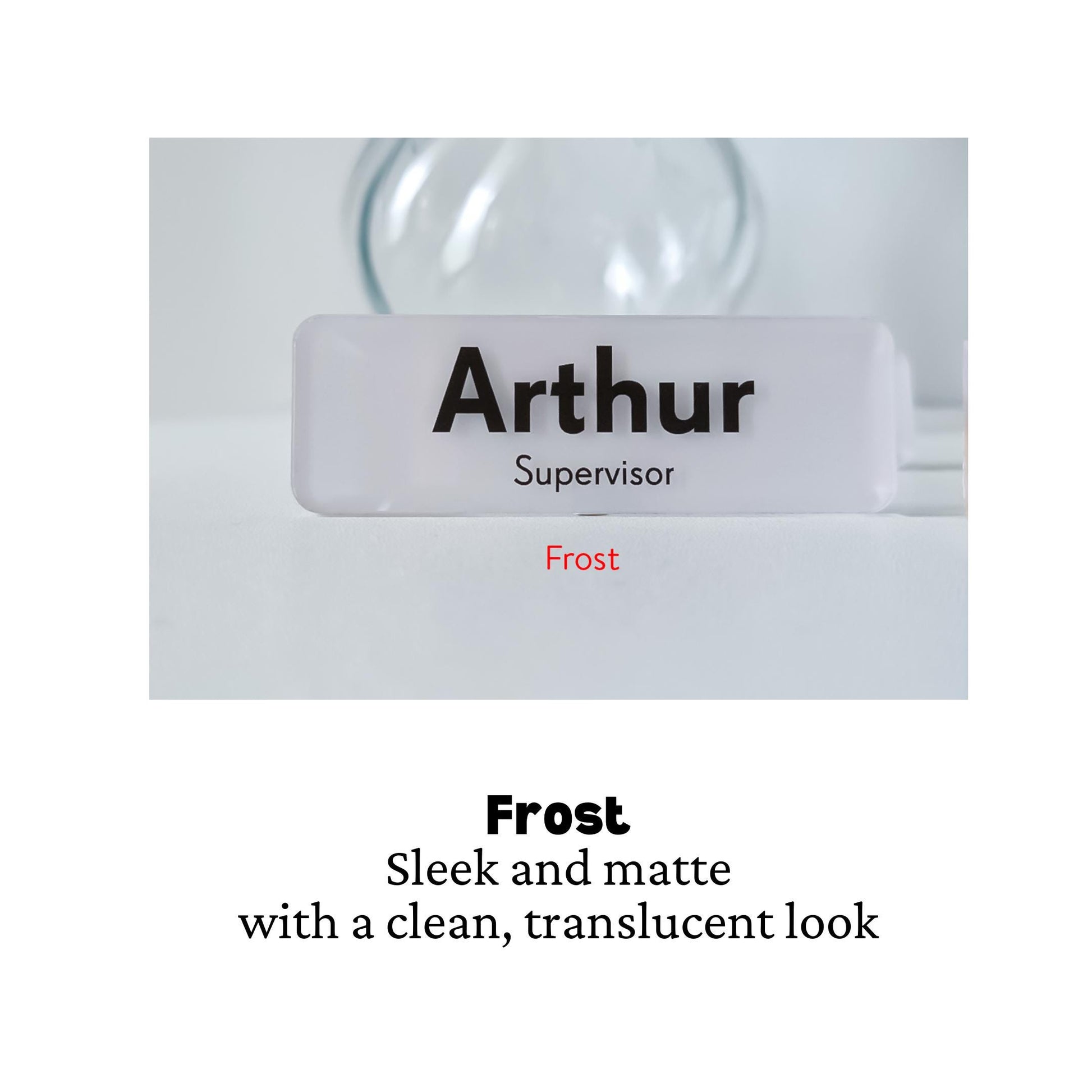 Custom Acrylic Name Badge: Pearl, Hologram, Marble, Frosted Finish,  work name tag – view 2