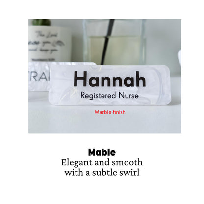 Custom Acrylic Name Badge: Pearl, Hologram, Marble, Frosted Finish,  work name tag – view 3