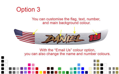 Custom Helmet Visor Decal: Flag, Text, Number - Bubble-Free (300mm) – view 4