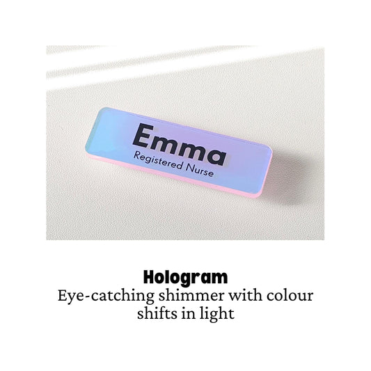 Custom Holographic Name Badge: Color Shift Acrylic ID