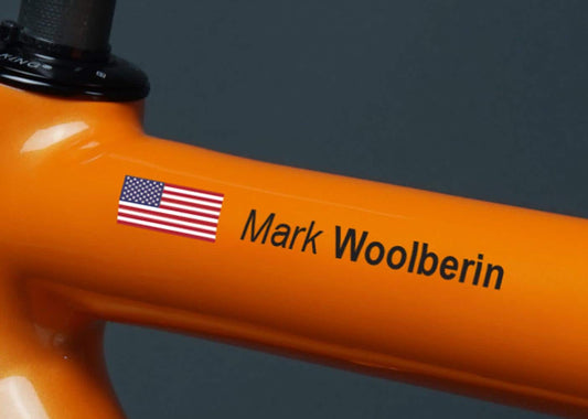 2x Custom Flag & Name Bike Decals - Personalized Cycling Stickers – view 10
