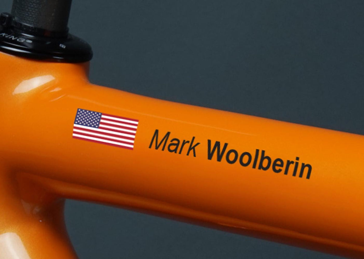 Custom Flag & Name Bike Decal - Personalized Cycling Helmet Sticker – view 3