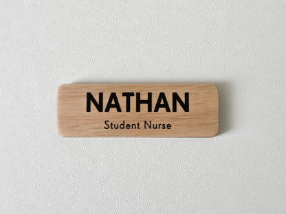 Custom Wooden Name Badge: UV Printed, Minimalist Design – view 4