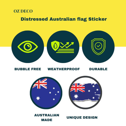 Distressed Australian Flag Car Sticker: Weatherproof Aussie Pride Decal – view 4