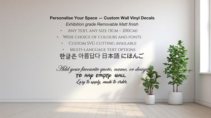 Custom Indoor Wall Vinyl Decal: Personalized Name Sticker for indoor walls, Removable matt
