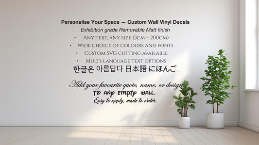 Custom Indoor Wall Vinyl Decal: Personalized Name Sticker for indoor walls, Removable matt