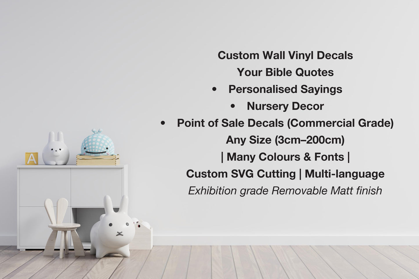 Custom Indoor Wall Vinyl Decal: Personalized Name Sticker for indoor walls, Removable matt – view 2