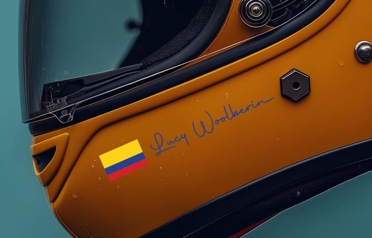 Custom Flag & Name Bike Decal - Personalized Cycling Helmet Sticker – view 4
