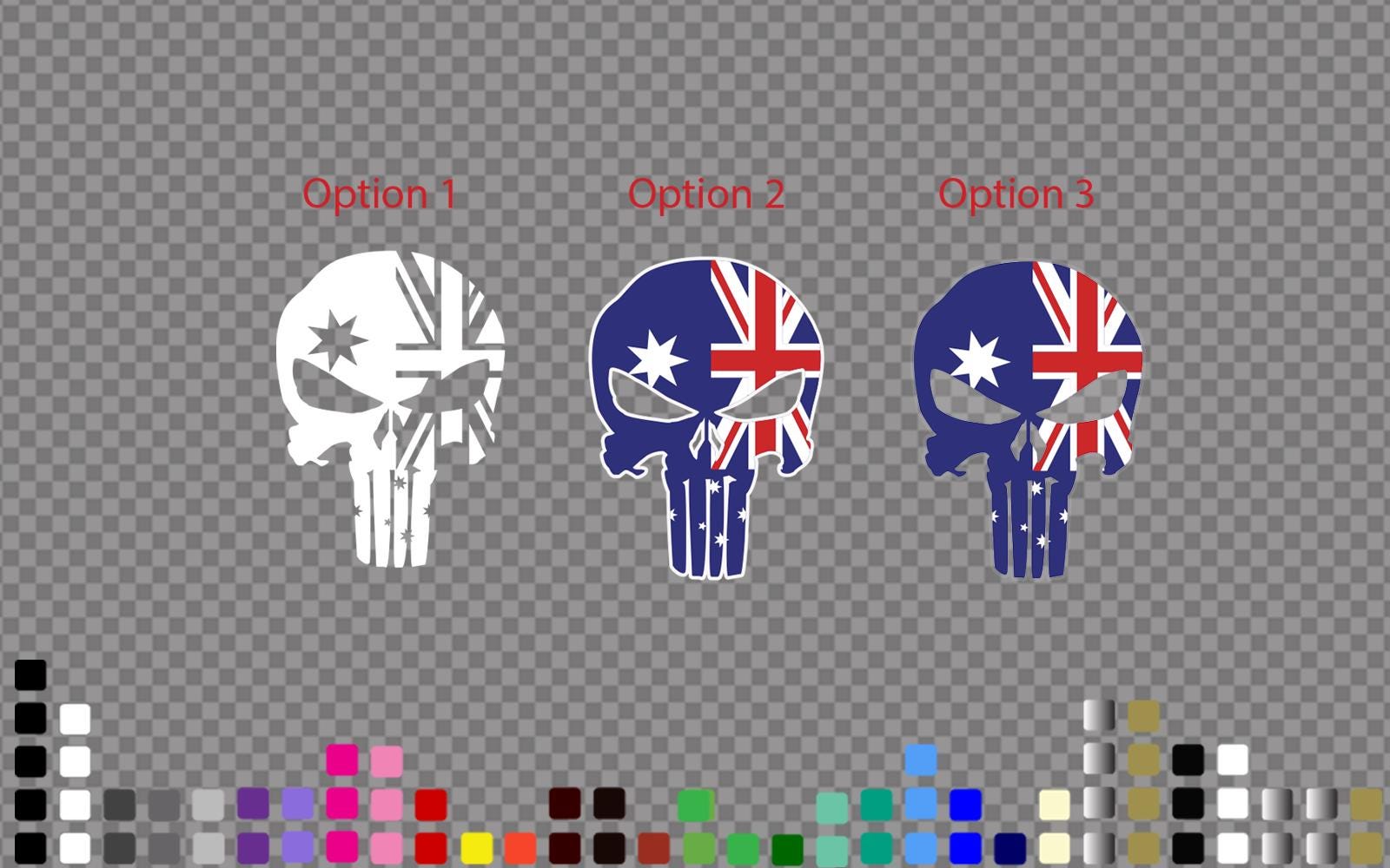 Australian Flag Skull Decal: Aussie Pride Vinyl Sticker – view 2