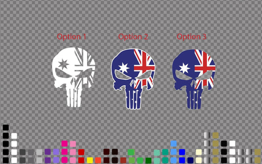 Australian Flag Skull Decal: Aussie Pride Vinyl Sticker – view 2
