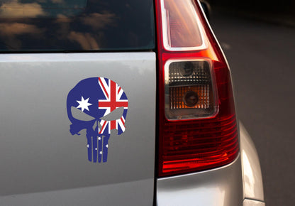 Australian Flag Skull Decal: Aussie Pride Vinyl Sticker – view 6