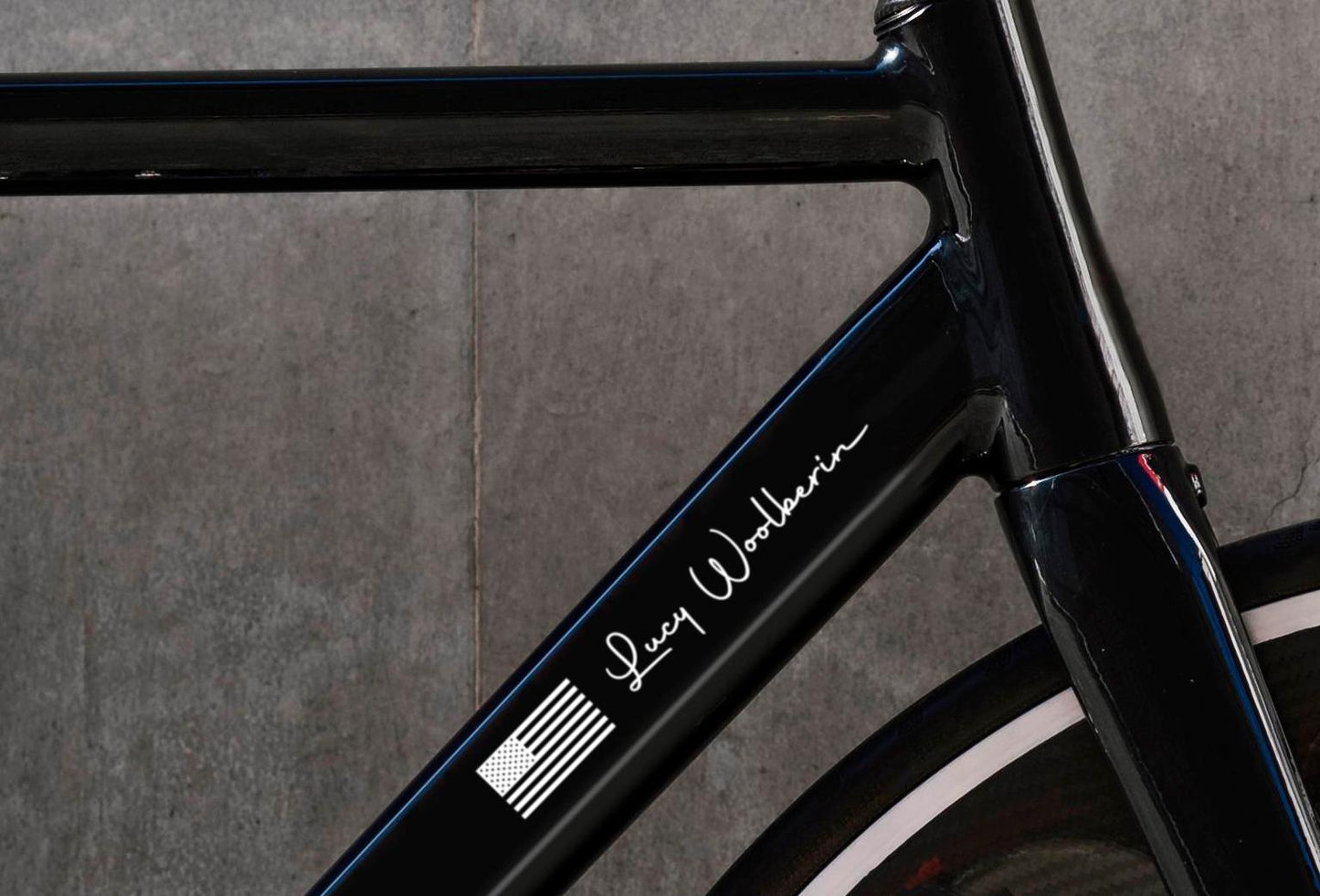 Personalized USA Flag Bike Decal: Durable Outdoor Helmet Sticker – view 3
