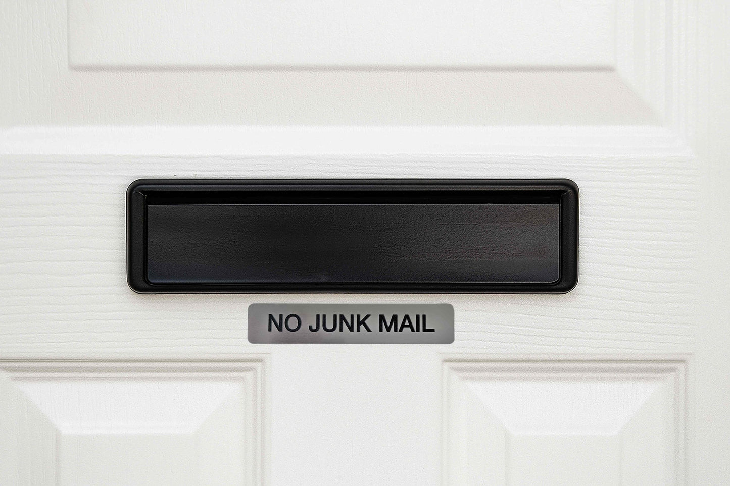 No Junk Mail Sign: Brushed Acrylic, Weatherproof, Self-Adhesive – view 6