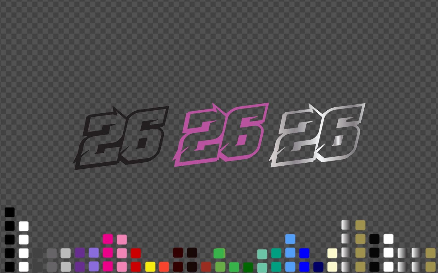 Custom Racing Number Decal 3x Pack: Bold Motocross Style Vinyl Stickers – view 3