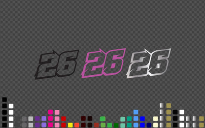 Custom Racing Number Decal 3x Pack: Bold Motocross Style Vinyl Stickers – view 3