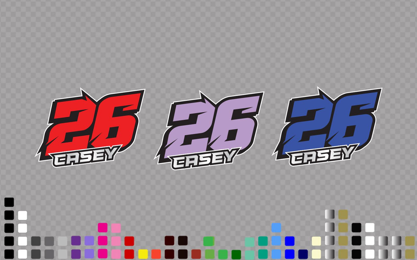 Custom Racing Number Decals 3x Pack: Bold Motocross Style, Vinyl Stickers – view 4