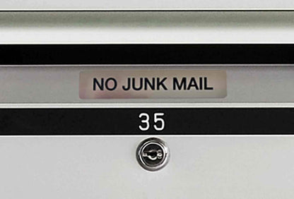 No Junk Mail Sign: Brushed Acrylic, Weatherproof, Self-Adhesive – view 4