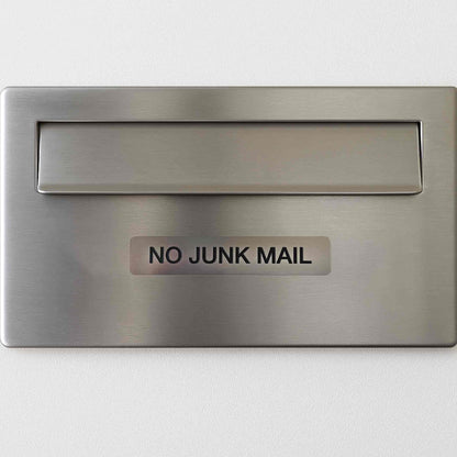 No Junk Mail Sign: Brushed Acrylic, Weatherproof, Self-Adhesive – view 5