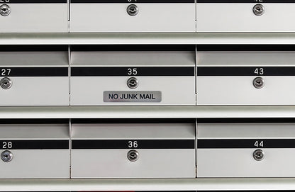 No Junk Mail Sign: Brushed Acrylic, Weatherproof, Self-Adhesive – view 7