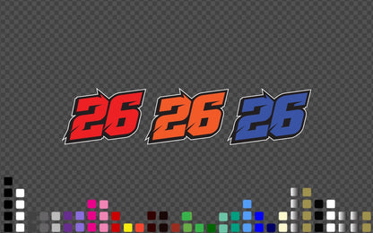 Custom Racing Number Decal 3x Pack: Bold Motocross Style Vinyl Stickers – view 4