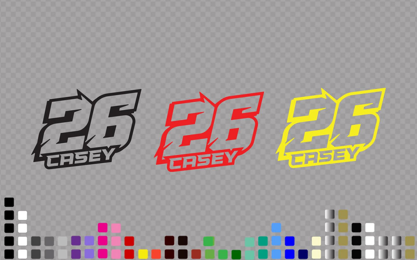 Custom Racing Number Decals 3x Pack: Bold Motocross Style, Vinyl Stickers – view 3