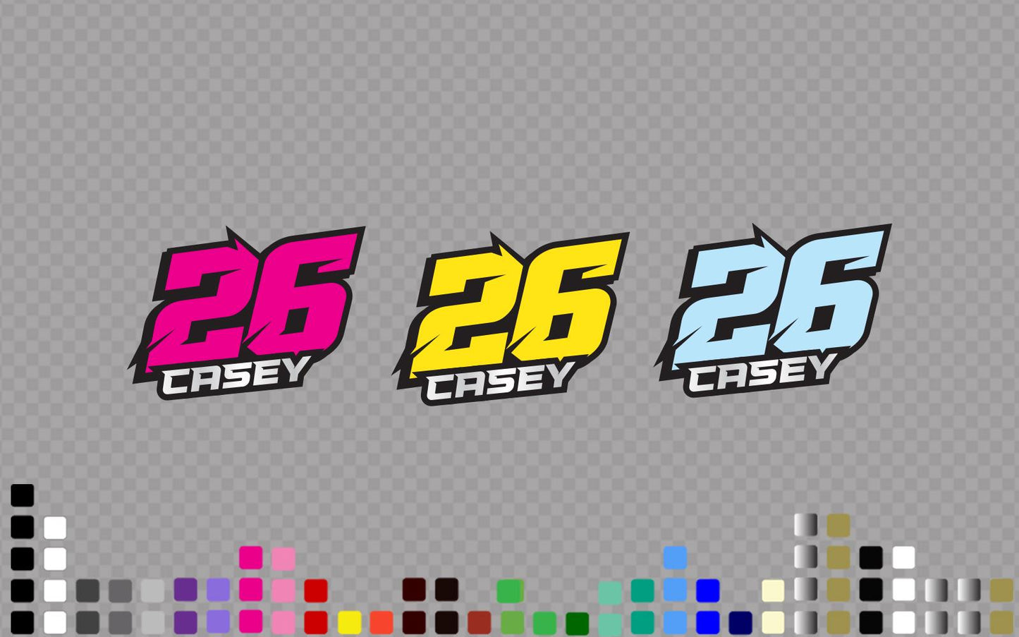 Custom Racing Number Decals 3x Pack: Bold Motocross Style, Vinyl Stickers – view 5