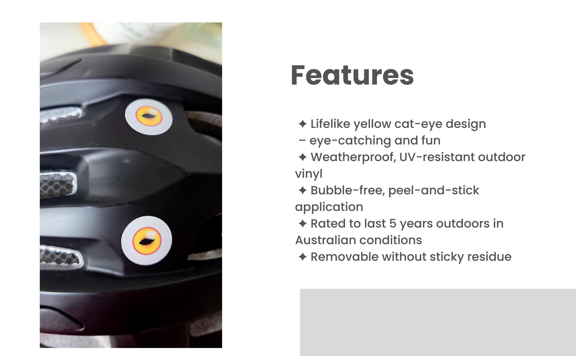 Anti-Swooping Bird Deterrent Stickers: Realistic Cat Eye Decals - Weatherproof Vinyl – view 3