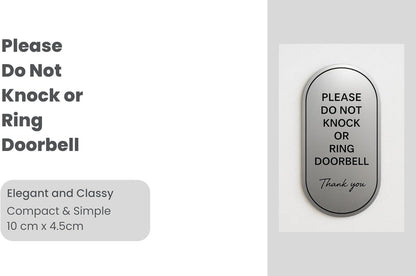 Brushed Silver Acrylic Do Not Knock Sign: Weatherproof Door Plaque – view 3