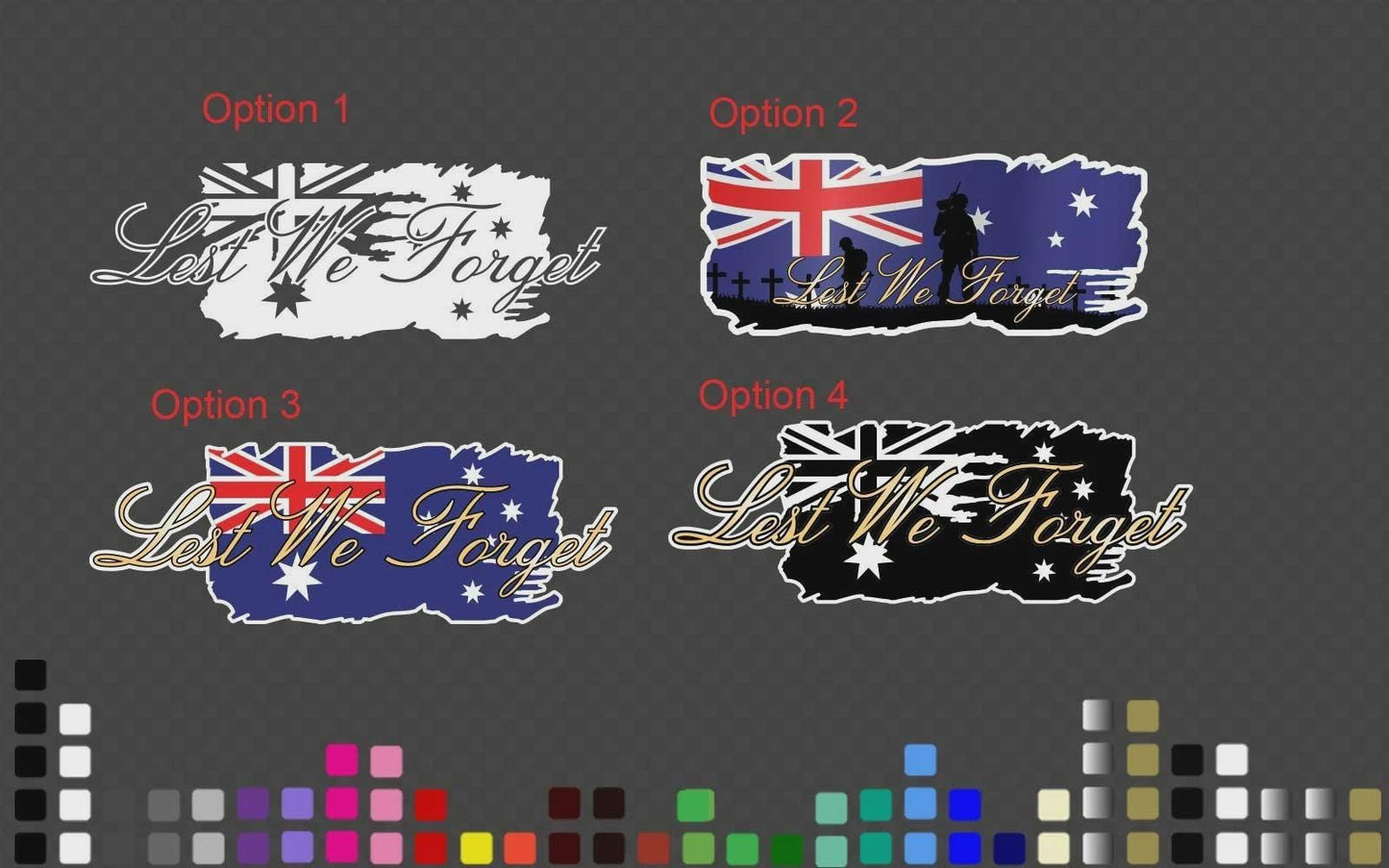 Distressed Australian Flag Decal: Lest We Forget ANZAC Vinyl Sticker – view 2