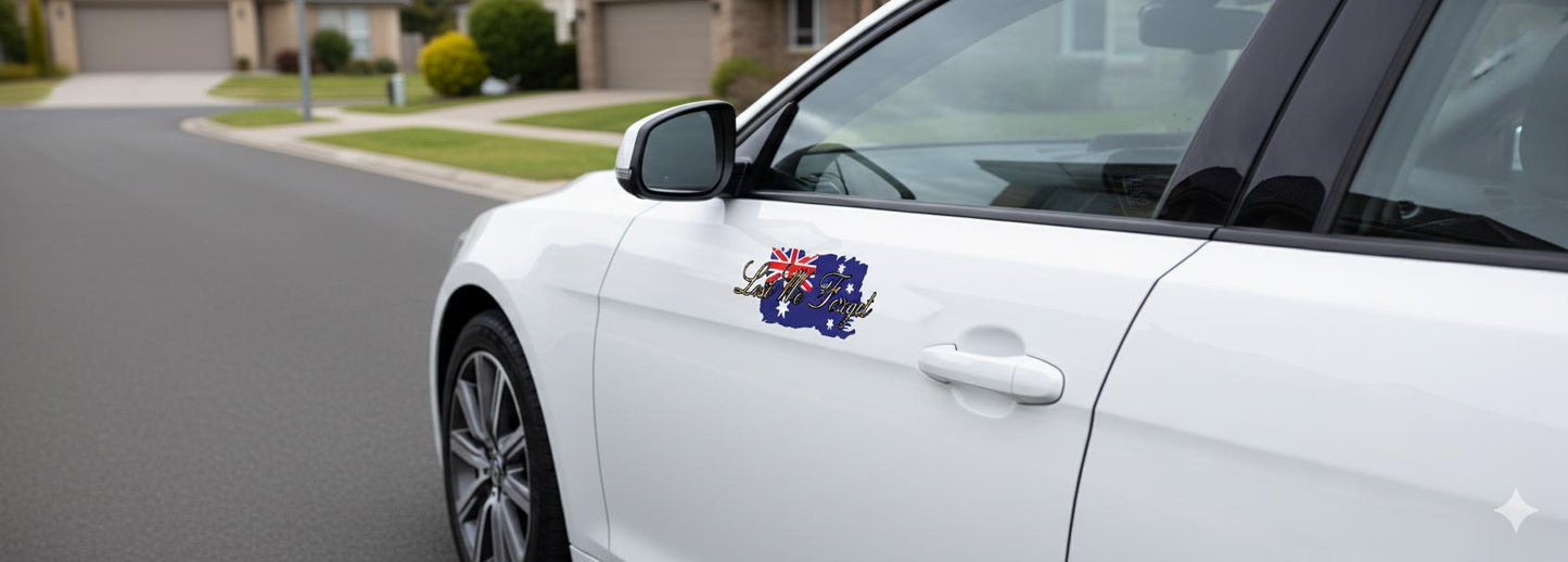 Distressed Australian Flag Decal: Lest We Forget ANZAC Vinyl Sticker – view 5