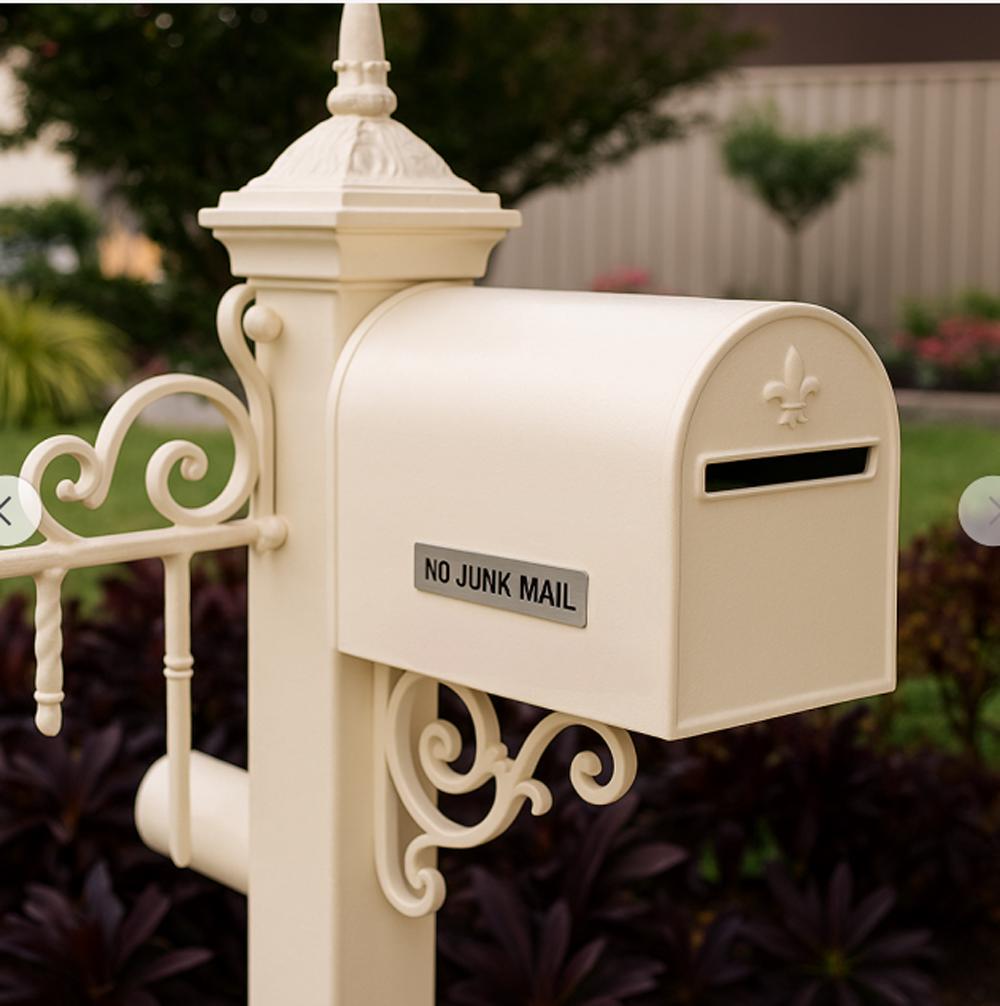 No Junk Mail Sign: Brushed Acrylic, Weatherproof, Self-Adhesive – view 2