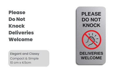 Brushed Silver 'Do Not Knock' Door Sign: Weatherproof Acrylic Plaque – view 2