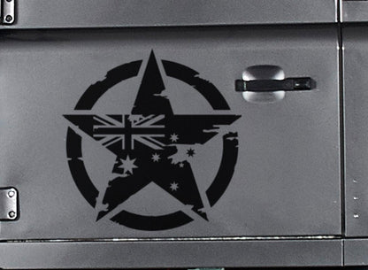 Australian Flag Military Star Decal: Outdoor Vinyl Sticker – view 7