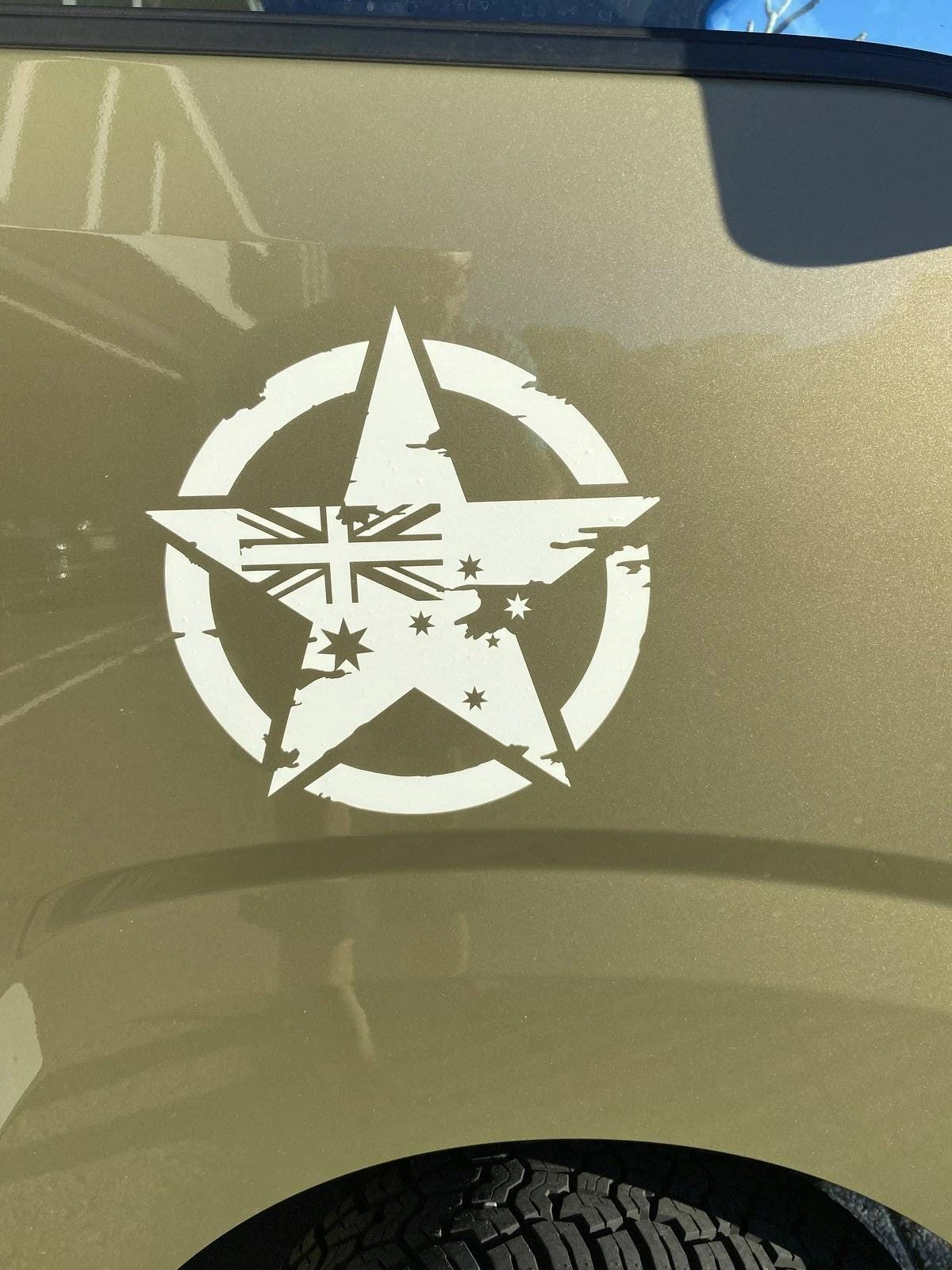Australian Flag Military Star Decal: Outdoor Vinyl Sticker – view 6