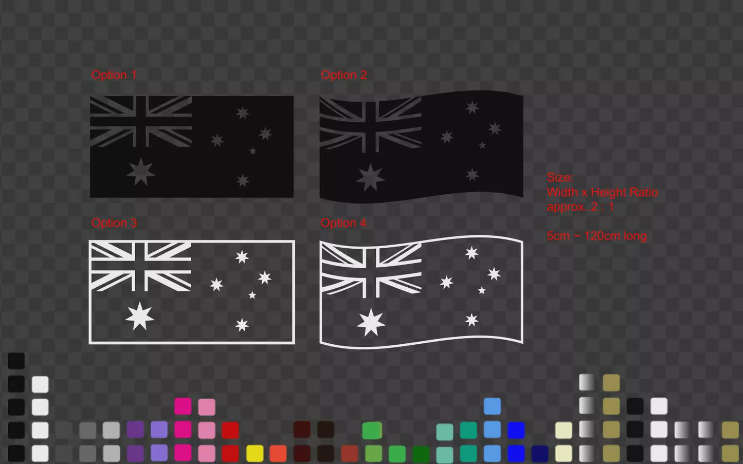 Australian Flag Vinyl Decal: Outdoor Car, Laptop, Helmet - Anzac Day Pride