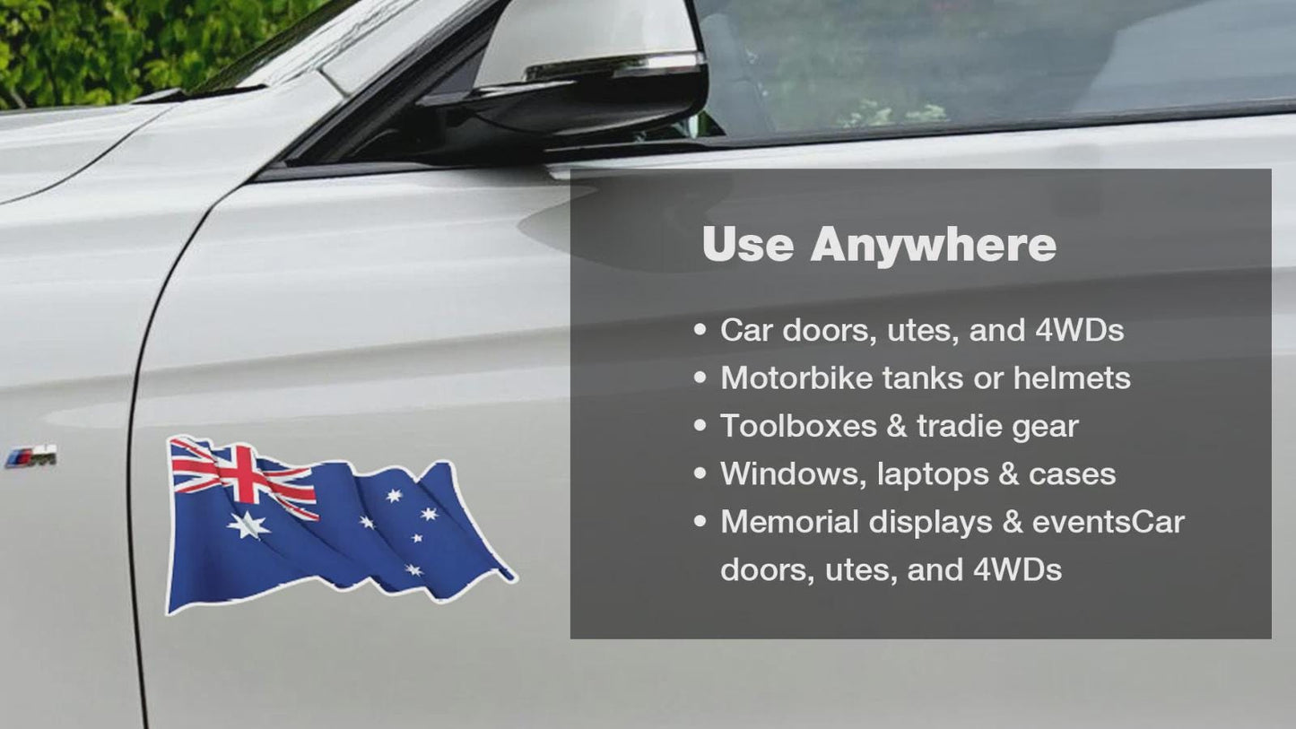Assorted Australian Flag Sticker Pack | Waving and Standard Vinyl Decals – view 3