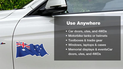 Distressed Australian Flag Car Sticker: Weatherproof Vinyl Decal – view 3
