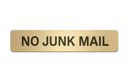No Junk Mail Sign: Brushed Acrylic, Weatherproof, Self-Adhesive – view 8