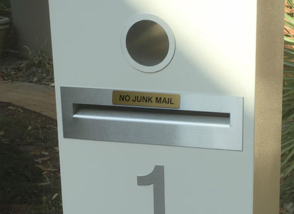 No Junk Mail Sign: Brushed Acrylic, Weatherproof, Self-Adhesive – view 9