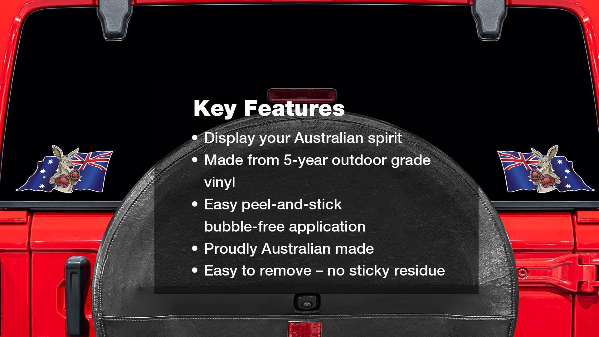 Boxing Kangaroo Australian Flag Vinyl Decal - Aussie Military Car Ute Sticker – view 3