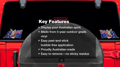 Boxing Kangaroo Australian Flag Vinyl Decal - Aussie Military Car Ute Sticker – view 3