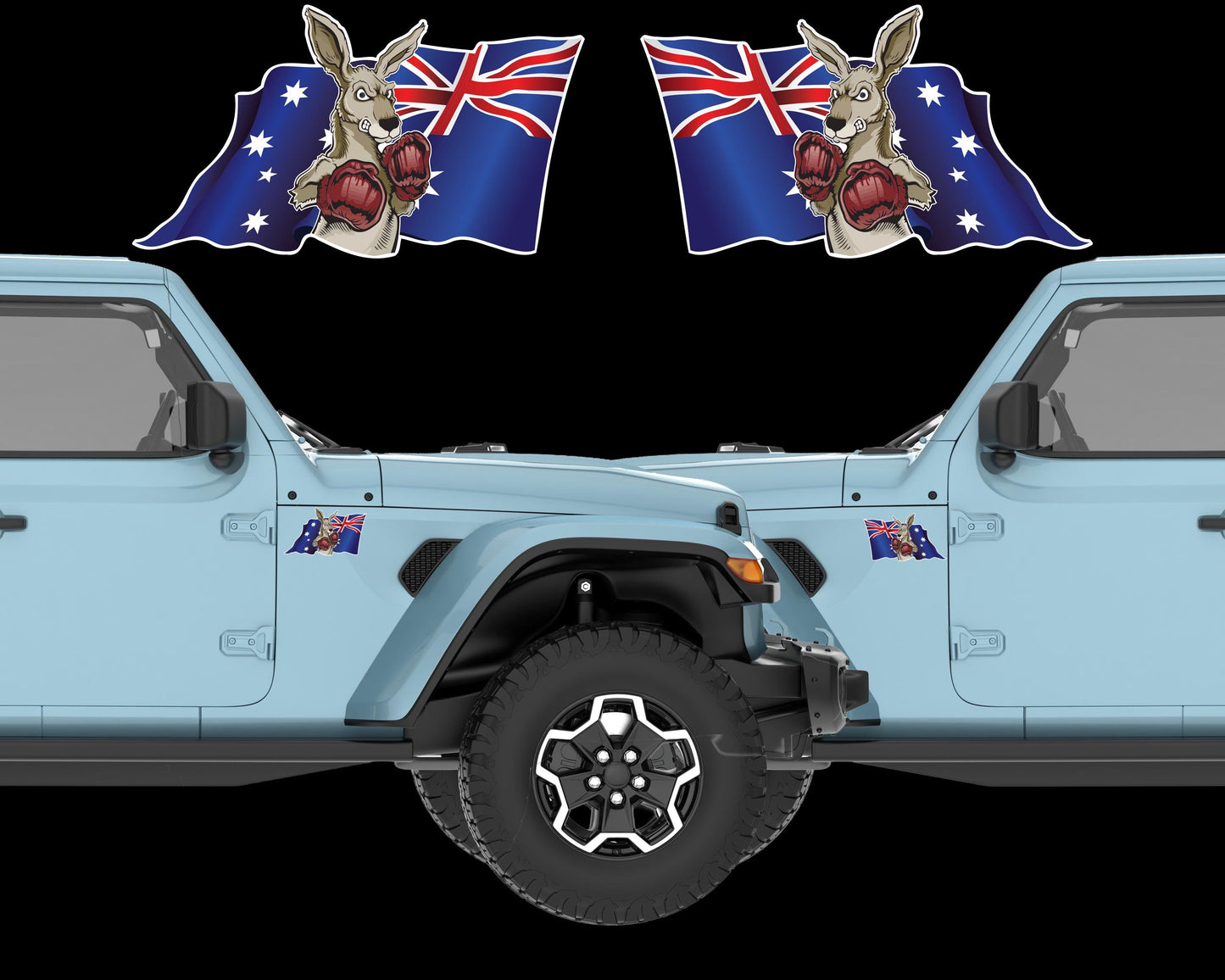 Boxing Kangaroo Australian Flag Vinyl Decal - Aussie Military Car Ute Sticker