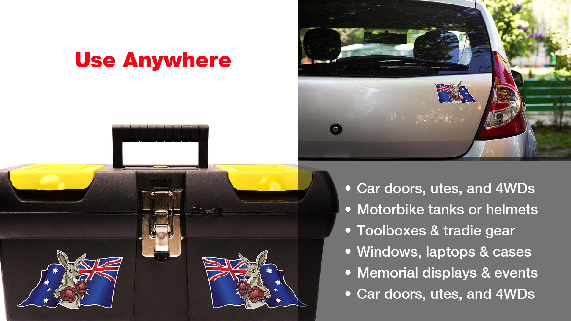 Boxing Kangaroo Australian Flag Vinyl Decal - Aussie Military Car Ute Sticker – view 4