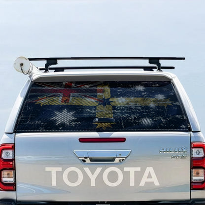 Australian Flag Perforated Decal: One Way Vision UTE Sticker – view 9