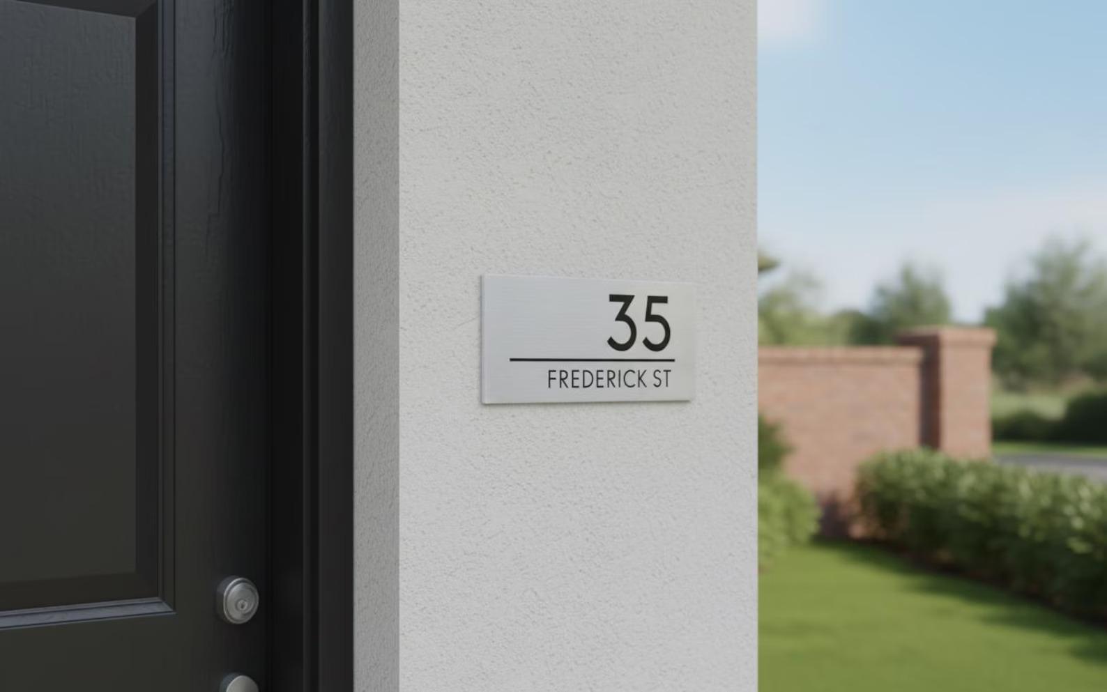 Engraved Address House Sign Plaque Street Number Modern Mailbox Sign – view 3