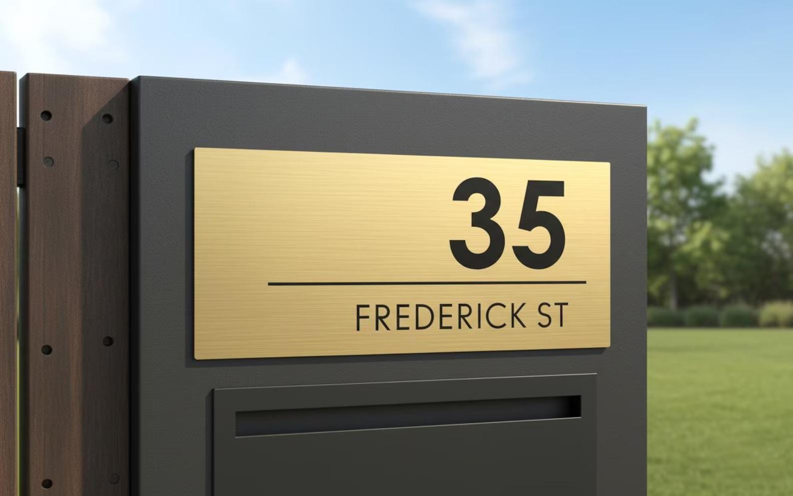 Engraved Address House Sign Plaque Street Number Modern Mailbox Sign – view 4