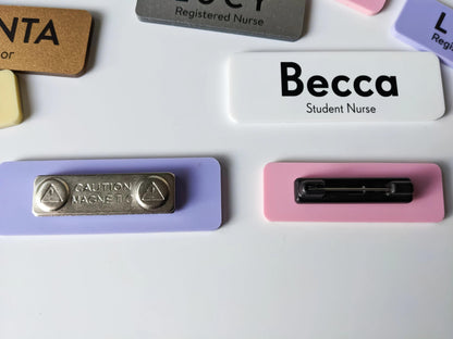 Custom Acrylic Name Badge: Pastel & Metallic, Pin or Magnetic – view 4