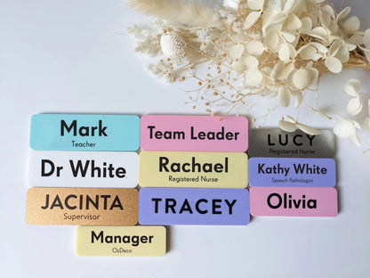 Custom Acrylic Name Badge: Pastel & Metallic, Pin or Magnetic – view 9