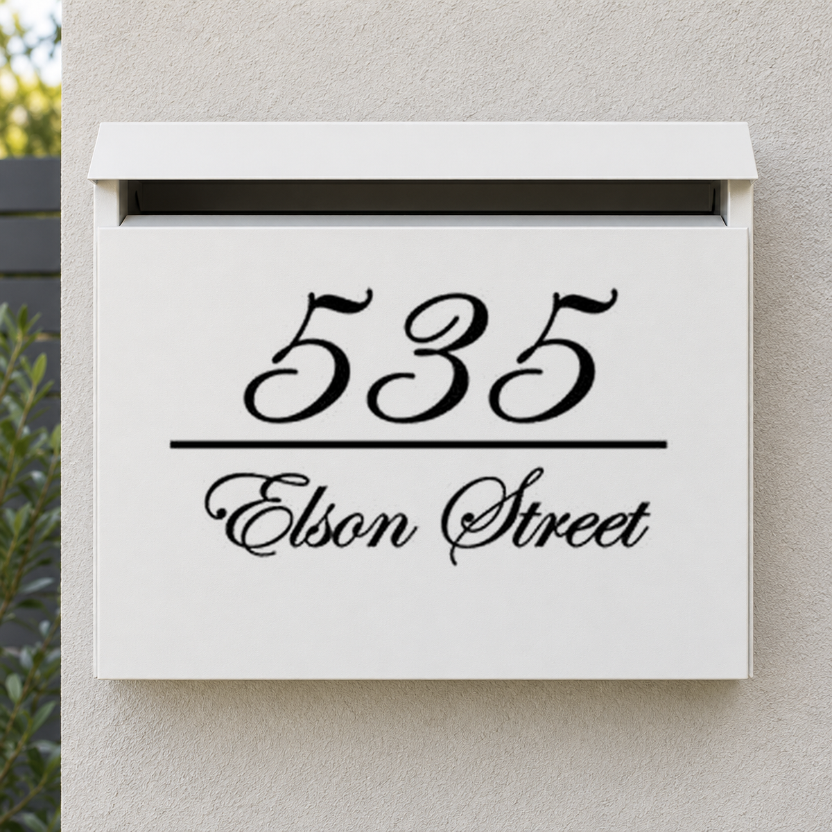 Letterbox decal - original design Option 1 mockup